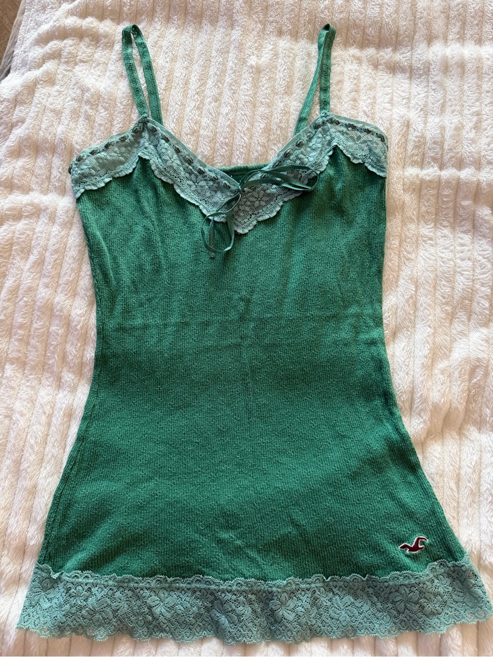 Hollister Emerald Green Lace-Trim Camisole